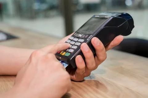 Payment on the terminal Stock Photos