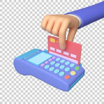Payment terminal. POS terminal for payment by bank card. 3d payment machine Stock Illustration