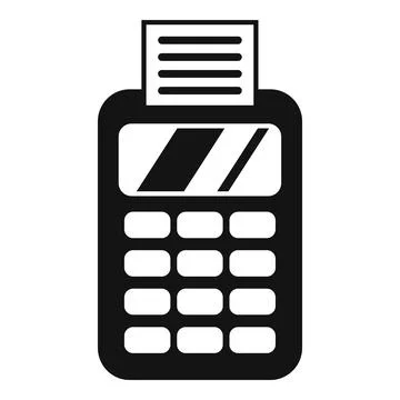 Payment terminal printing a receipt icon Stock Illustration