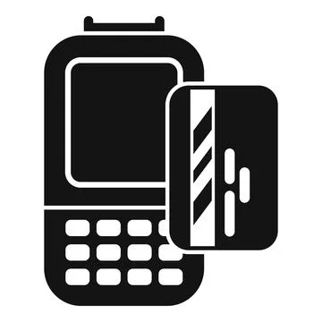 Payment terminal processing credit card transaction icon Illustrazione stock