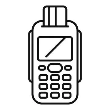 Payment terminal processing credit card icon outline style Stock Illustration