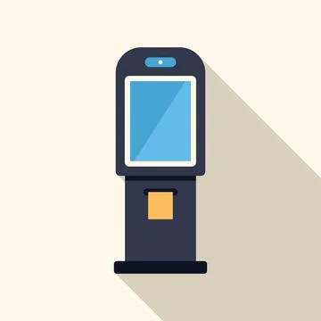 Payment terminal processing payment with contactless technology and long shad Illustrazione stock