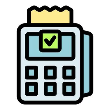 Payment terminal processing successful transaction with printed receipt Stock Illustration