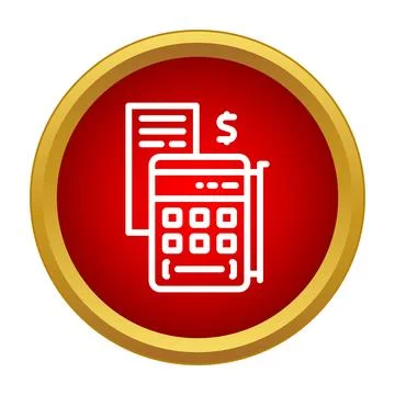 Payment terminal processing transaction with receipt icon Stock Illustration