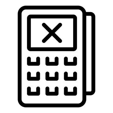 Payment terminal showing error message digital payment icon Stock Illustration