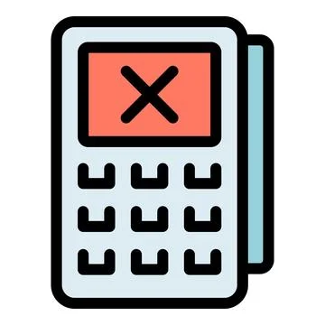 Payment terminal showing error message, declined transaction Stock Illustration