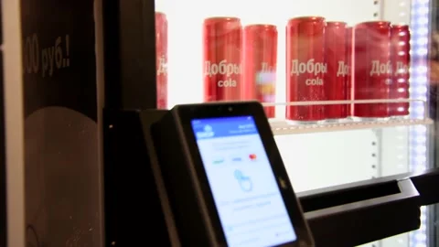 Payment terminal on smart fridge 스톡 동영상 237464548