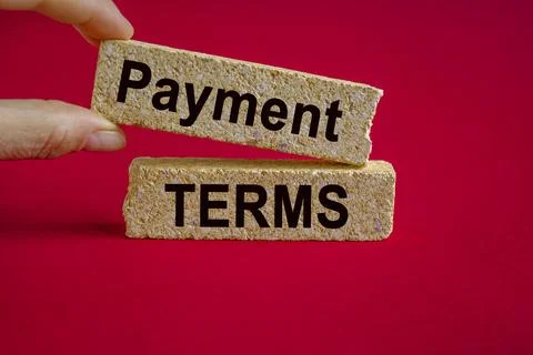 Payment terms symbol. Brick blocks with words Payment terms. Stock Photos