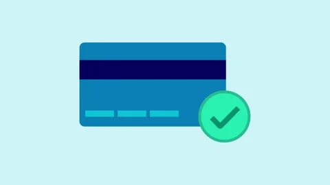 Payment through credit card for mobile transaction 2d with alpha matte Stock Footage 335800439