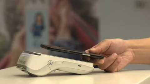 Payment through mobile tap Stock Footage 152947273