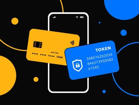 Payment tokenization - safeguard cardholder data with algorithmically generated Stock Illustration
