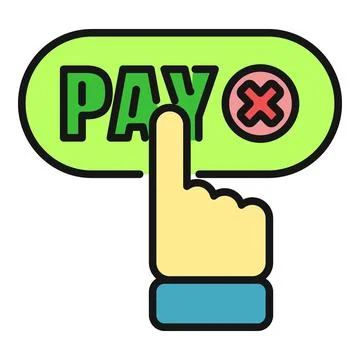 Payment transaction failed with finger pressing button Stock Illustration