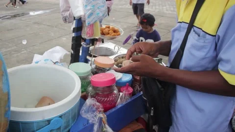 Payment transactions for meatball traders and buyers Stock Footage 220703591