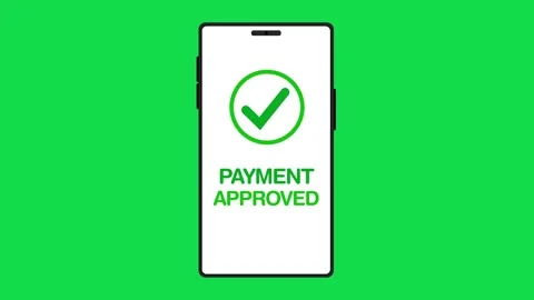 Payment transactions. Online payment approved on smartphone screen transparent b Stock Footage 314508484