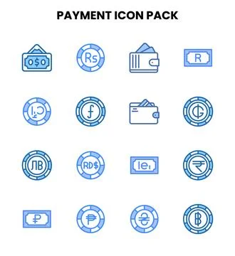Payment Two Colour Bundle Icons Pack 库存插图