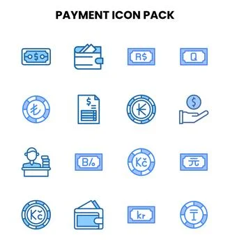 Payment Two Colour Icons Pack Stock Illustration