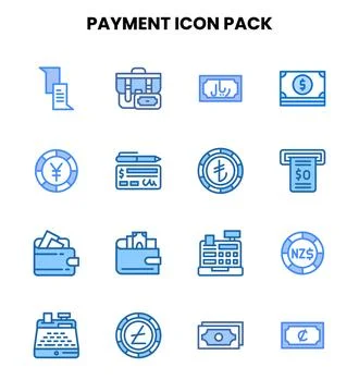 Payment Two Colour UI Icons Pack Stockillustratie