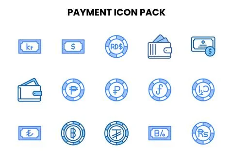 Payment Two Colour UI Icons Pack Stock Illustration