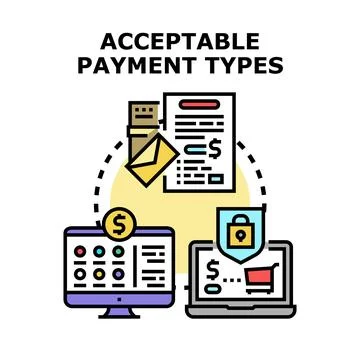 Payment types concept representing financial transaction methods Stock Illustration