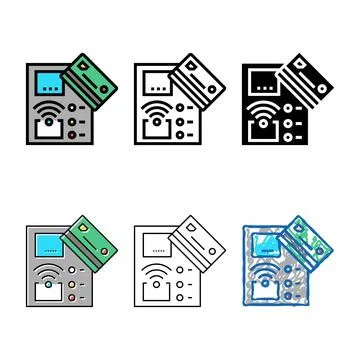 Payment variations with card for car wash service color icon vector Ilustración de archivo