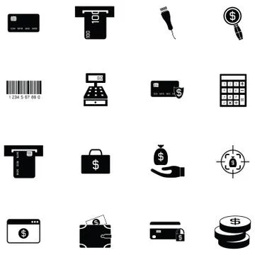 Payments icon set Illustrazione stock