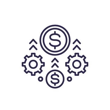 Payments processing, financial operations icon Illustrazione stock