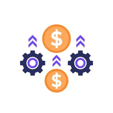 Payments processing, financial operations icon Illustrazione stock