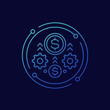 Payments processing, financial operations icon Stock Illustration