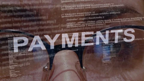 Payments text on female software developer Stock Footage 107660757