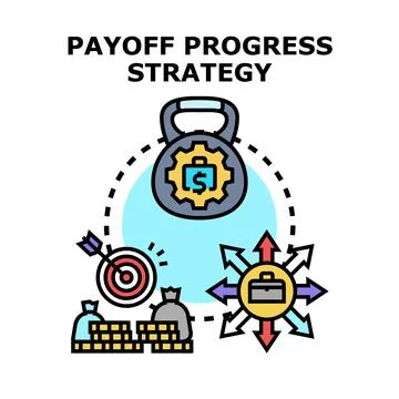 Payoff progress strategy achieving financial goals vector illustration 스톡 일러스트