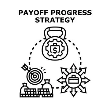 Payoff progress strategy achieving financial goals vector illustration Stock Illustration
