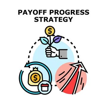 Payoff progress strategy for business growth and success Stock Illustration