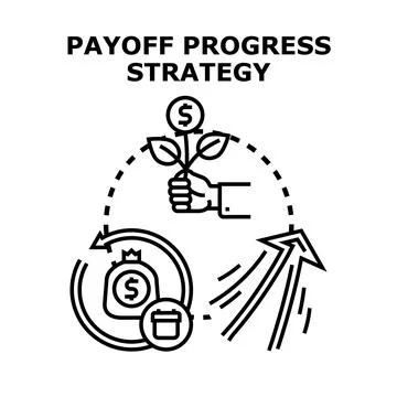 Payoff progress strategy for business growth and success Stock Illustration