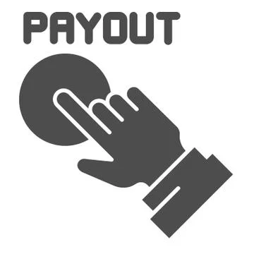 Payout button solid icon. Hand and pay button vector illustration isolated on 스톡 일러스트