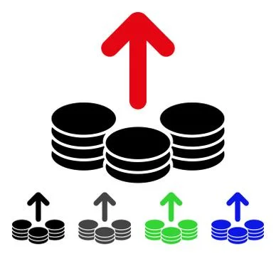 Payout Coins Flat Icon Stock Illustration