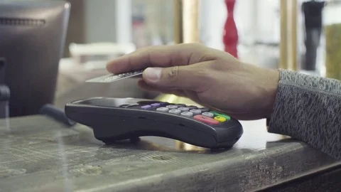 PayPass. Contactless payment with NFC chip module Stock Footage 80146580