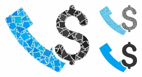 Payphone Mosaic Icon of Rugged Elements 스톡 일러스트