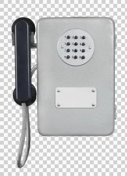 Payphone with a push-button dialer Stock Photos