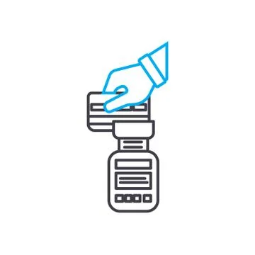 Payphone transaction vector thin line stroke icon. Payphone transaction outline Illustrazione stock