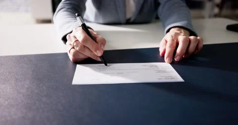 Payrol Compensation Bank Cheque Stock Footage 231925000