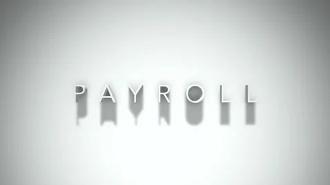 Payroll 3D title animation with shadows on a white background Stock Footage 297456582