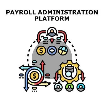 Payroll administration platform managing financial transactions and employe.. Stock Illustration