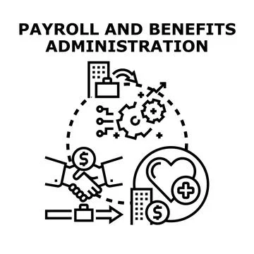 Payroll and benefits administration concept illustration Stock Illustration
