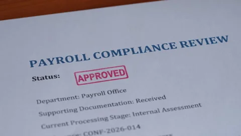 Payroll Compliance Review Form Approved With Red Stamp Stock Footage 344474557