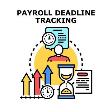 Payroll deadline tracking process and progress concept Stock Illustration