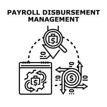 Payroll disbursement management process financial planning Stock Illustration