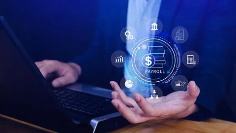 Payroll for employee concept. Efficient payroll management system with inte.. Stock Photos