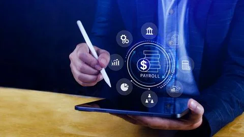 Payroll for employee concept. Efficient payroll management system with inte.. Stock Photos
