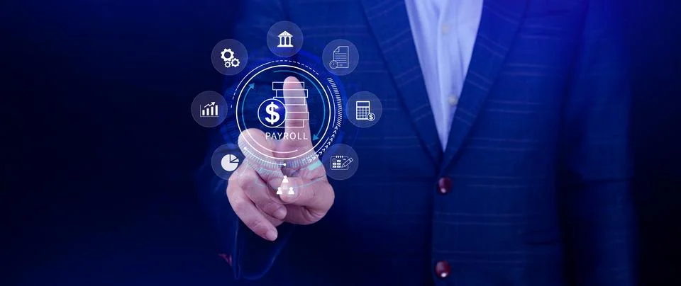 Payroll for employee concept. Efficient payroll management system with inte.. Stock Photos