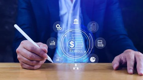 Payroll for employee concept. Efficient payroll management system with inte.. Stock Photos